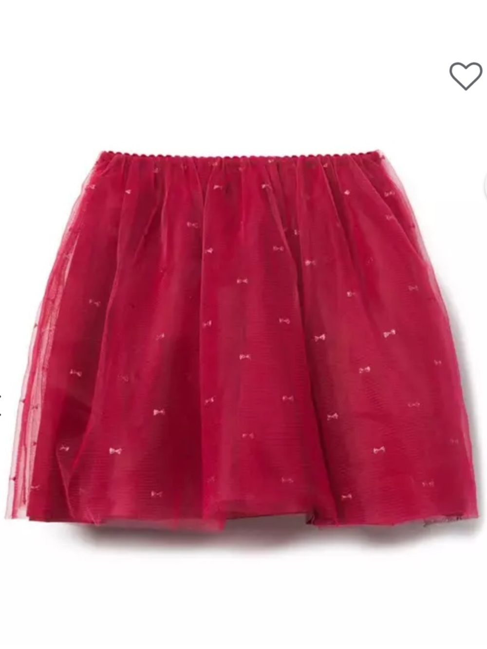 Janie and Jack Juno Valentine Shimmer Bow Tulle Skirt